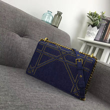 Load image into Gallery viewer, Dior Diorama Flap Bag In Denim And Studded
