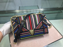 Load image into Gallery viewer, Dior Diorama Canvas Bag Embroidered With Multi-coloured Stripes
