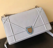 Load image into Gallery viewer, Dior Diorama Flap Bag In Blue Pale Grained Calfskin
