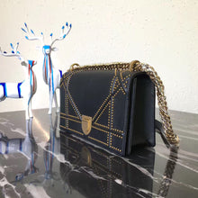 Load image into Gallery viewer, Dior Diorama Bag In Black Studded Lambskin
