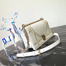Load image into Gallery viewer, Dior Diorama Bag In White Studded Lambskin
