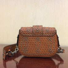Load image into Gallery viewer, Dior D-Fence Saddle Bag In Brown Studded Calfskin
