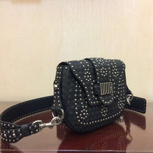Load image into Gallery viewer, Dior D-Fence Saddle Bag In Black Studded Calfskin
