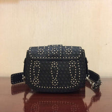 Load image into Gallery viewer, Dior D-Fence Saddle Bag In Black Studded Calfskin
