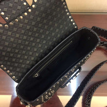 Load image into Gallery viewer, Dior D-Fence Saddle Bag In Black Studded Calfskin
