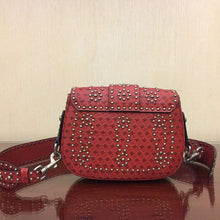 Load image into Gallery viewer, Dior D-Fence Saddle Bag In Red Studded Calfskin
