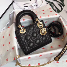 Load image into Gallery viewer, Dior Black Lambskin Mini Lady Dior Bag With Chain
