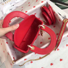 Load image into Gallery viewer, Dior Lady Dior Mini Chain Bag In Red Lambskin
