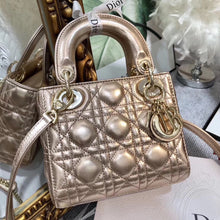 Load image into Gallery viewer, Dior Lady Dior Mini Chain Bag In Gold Metallic Calfskin
