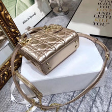 Load image into Gallery viewer, Dior Lady Dior Mini Chain Bag In Gold Metallic Calfskin
