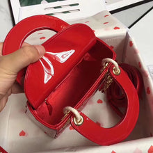Load image into Gallery viewer, Dior Lady Dior Mini Chain Bag In Cherry Patent Leather
