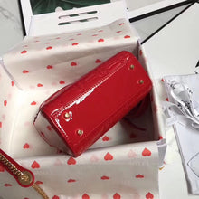 Load image into Gallery viewer, Dior Red Patent Mini Lady Dior Bag With Chain
