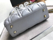 Load image into Gallery viewer, Dior Grey Pearly Lambskin Mini Lady Dior Bag With Chain
