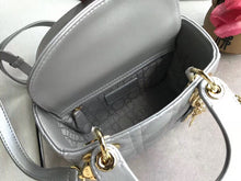 Load image into Gallery viewer, Dior Grey Pearly Lambskin Mini Lady Dior Bag With Chain
