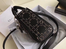 Load image into Gallery viewer, Dior Mini Lady Dior Satin With Rhinestones Bag With Chain
