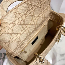 Load image into Gallery viewer, Dior Medium Lady D-Lite Bag In Beige Embroidered Canvas
