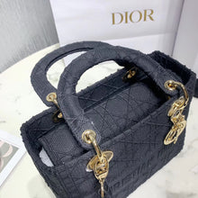 Load image into Gallery viewer, Dior Medium Lady D-Lite Bag In Black Embroidered Canvas

