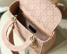 Load image into Gallery viewer, Dior Medium Lady D-Lite Bag In Pink Embroidered Canvas
