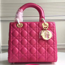 Load image into Gallery viewer, Dior Medium Lady Dior Bag In Rose Red Lambskin
