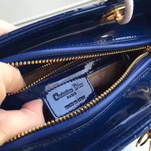 Load image into Gallery viewer, Dior Medium Lady Dior Bag In Blue Patent Leather
