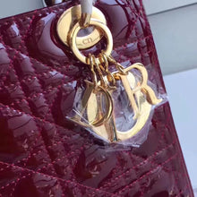 Load image into Gallery viewer, Dior Medium Lady Dior Bag In Bordeaux Patent Leather

