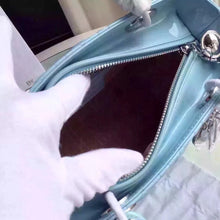Load image into Gallery viewer, Dior Medium Lady Dior Bag In Celeste Patent Leather
