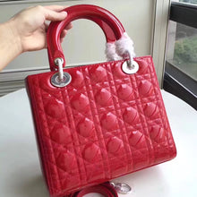 Load image into Gallery viewer, Dior Medium Lady Dior Bag In Red Patent Leather
