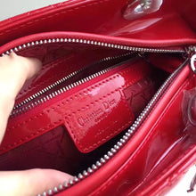 Load image into Gallery viewer, Dior Medium Lady Dior Bag In Red Patent Leather
