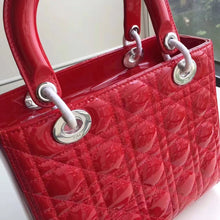 Load image into Gallery viewer, Dior Medium Lady Dior Bag In Red Patent Leather
