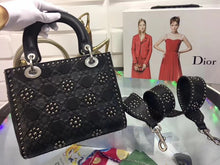 Load image into Gallery viewer, Dior Medium Lady Dior Bag In Black Studded Calfskin
