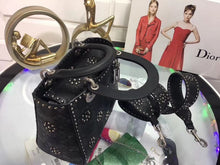 Load image into Gallery viewer, Dior Medium Lady Dior Bag In Black Studded Calfskin
