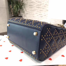 Load image into Gallery viewer, Dior Medium Supple Lady Dior Bag In Navy Studded Calfskin
