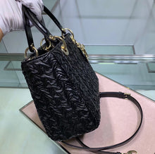 Load image into Gallery viewer, Dior Lady Dior Medium Bag In Black Wavy Crinkled Lambskin
