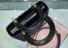 Load image into Gallery viewer, Dior Lady Dior Medium Bag In Black Wavy Crinkled Lambskin
