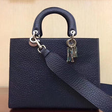 Load image into Gallery viewer, Dior Large Lady Dior Bag In Navy Canyon Grained Lambskin
