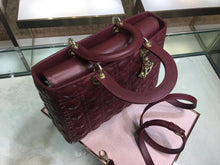 Load image into Gallery viewer, Dior Large Lady Dior Bag In Bordeaux Cannage Lambskin
