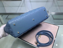 Load image into Gallery viewer, Dior Large Lady Dior Bag In Denim Blue Cannage Lambskin

