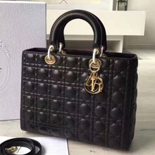 Load image into Gallery viewer, Dior Large Lady Dior Bag In Black Lambskin
