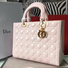 Load image into Gallery viewer, Dior Large Lady Dior Bag In Beige Patent Leather
