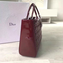 Load image into Gallery viewer, Dior Large Lady Dior Bag In Bordeaux Patent Leather
