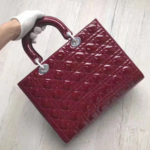 Load image into Gallery viewer, Dior Large Lady Dior Bag In Bordeaux Patent Leather
