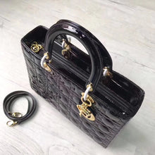 Load image into Gallery viewer, Dior Large Lady Dior Bag In Black Patent Leather
