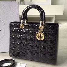 Load image into Gallery viewer, Dior Large Lady Dior Bag In Black Patent Leather
