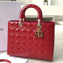 Load image into Gallery viewer, Dior Large Lady Dior Bag In Red Patent Leather
