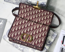 Load image into Gallery viewer, Dior 30 Montaigne Bag In Burgundy Oblique Jacquard Canvas
