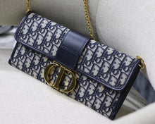 Load image into Gallery viewer, Dior 30 Montaigne Clutch Bag In Blue Oblique Canvas
