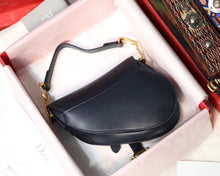 Load image into Gallery viewer, Dior Mini Saddle Bag In Blue Calfskin
