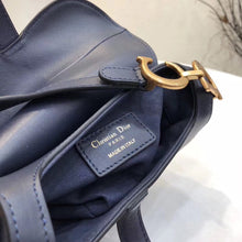 Load image into Gallery viewer, Dior Mini Saddle Bag In Blue Calfskin
