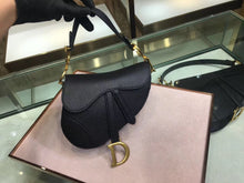 Load image into Gallery viewer, Dior Mini Saddle Bag In Black Grained Calfskin
