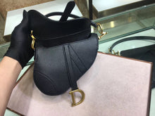 Load image into Gallery viewer, Dior Mini Saddle Bag In Black Grained Calfskin
